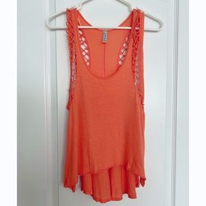 Free People Orange Cutout Tank